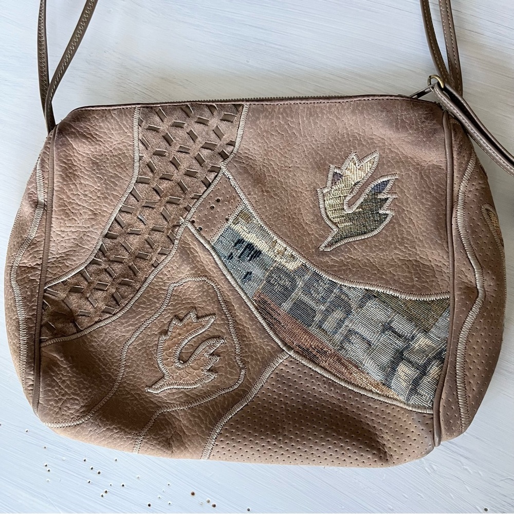 Sharif Vintage Leather Patchwork Shoulder Bag